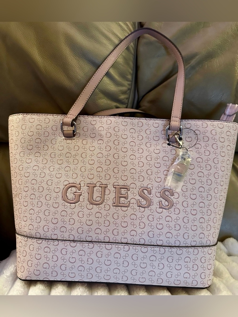 GUESS Pink Logo Rodney Tote Bag